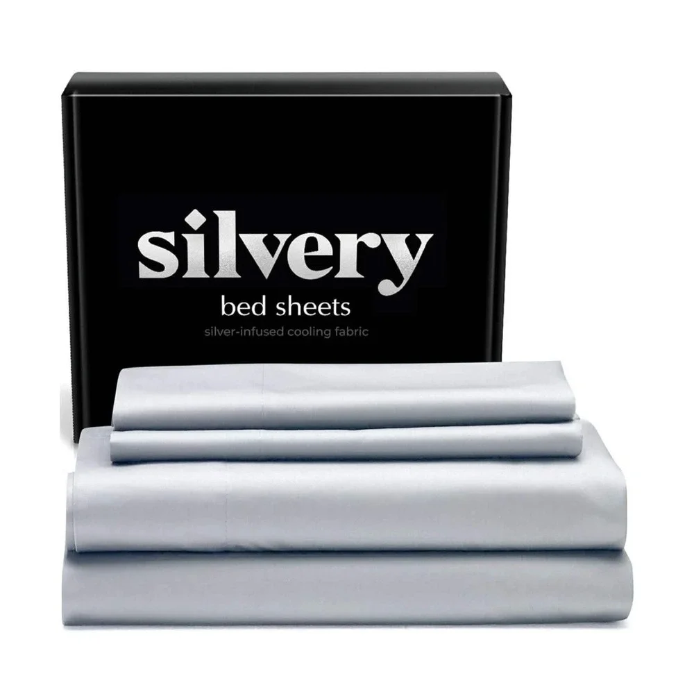 Silver Infused Bed Sheets Set - Award-Winning Self-Cooling Fabric with Self-C...